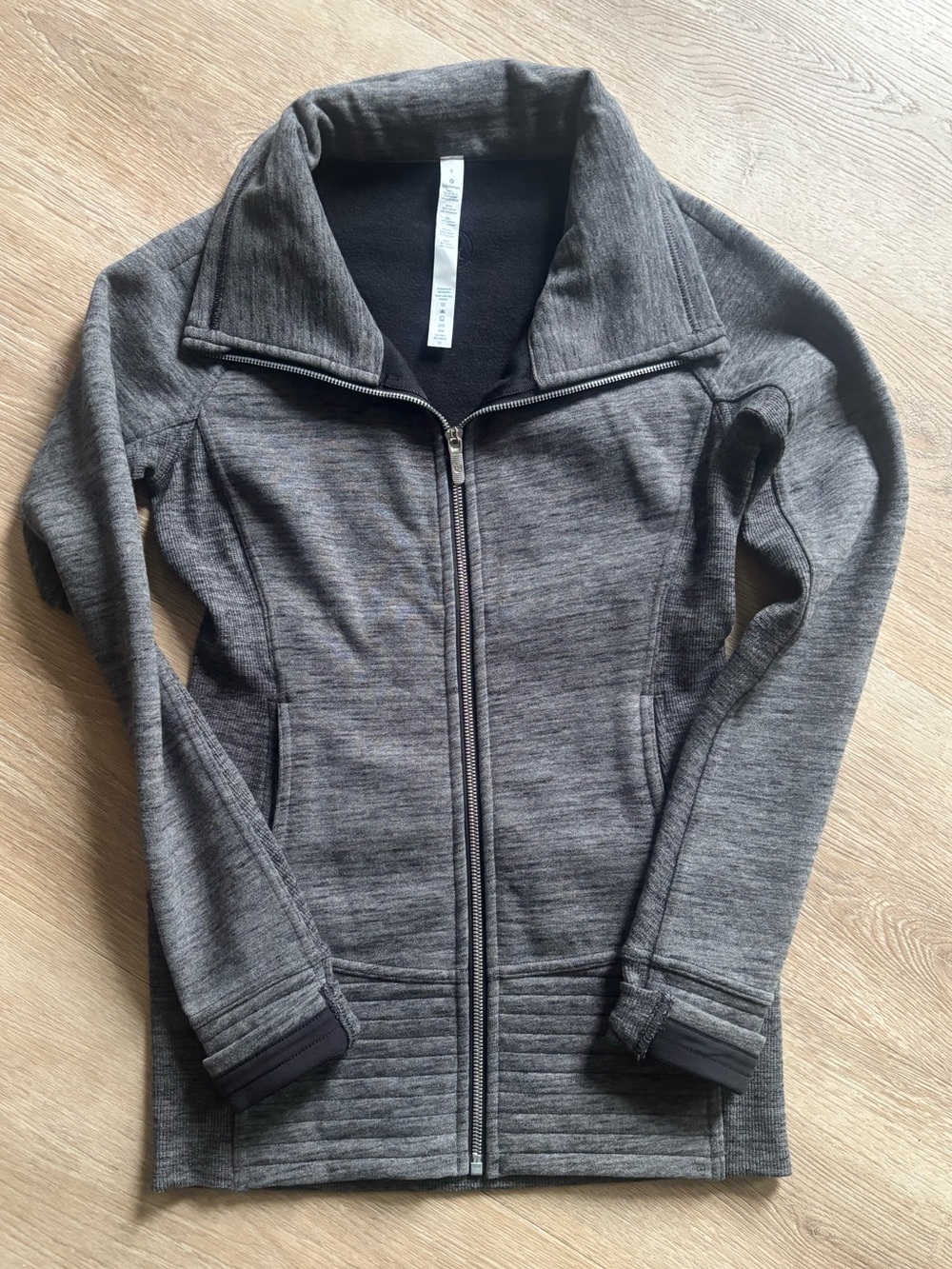 lululemon athletica Women's Heather Gray Zip-Front Performance Sweater